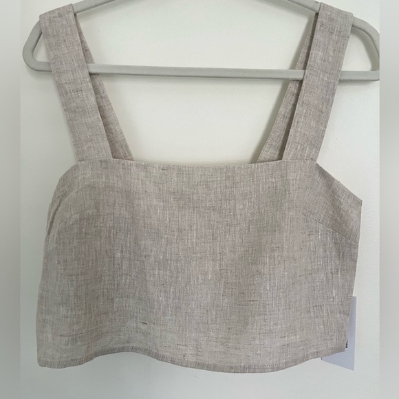 Reformation NWT Olivia Linen Two Piece matching set, 6 Color Oatmeal $278 Retail - Picture 9 of 11